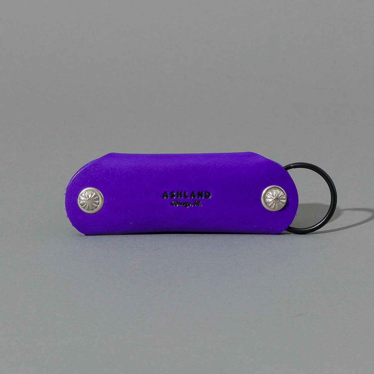 Vault Key Holder in Violet Latigo, back view