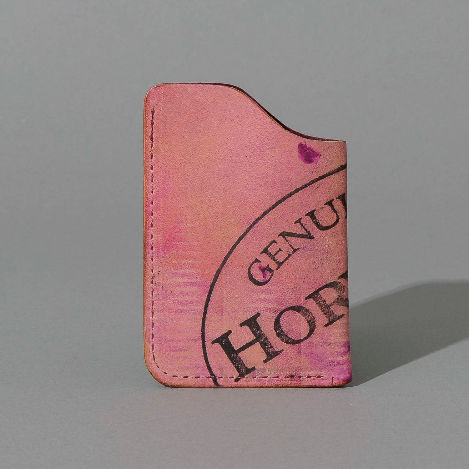 One-Off One-Shot Card Case in Reverse Ultraviolet Shell Cordovan, back view