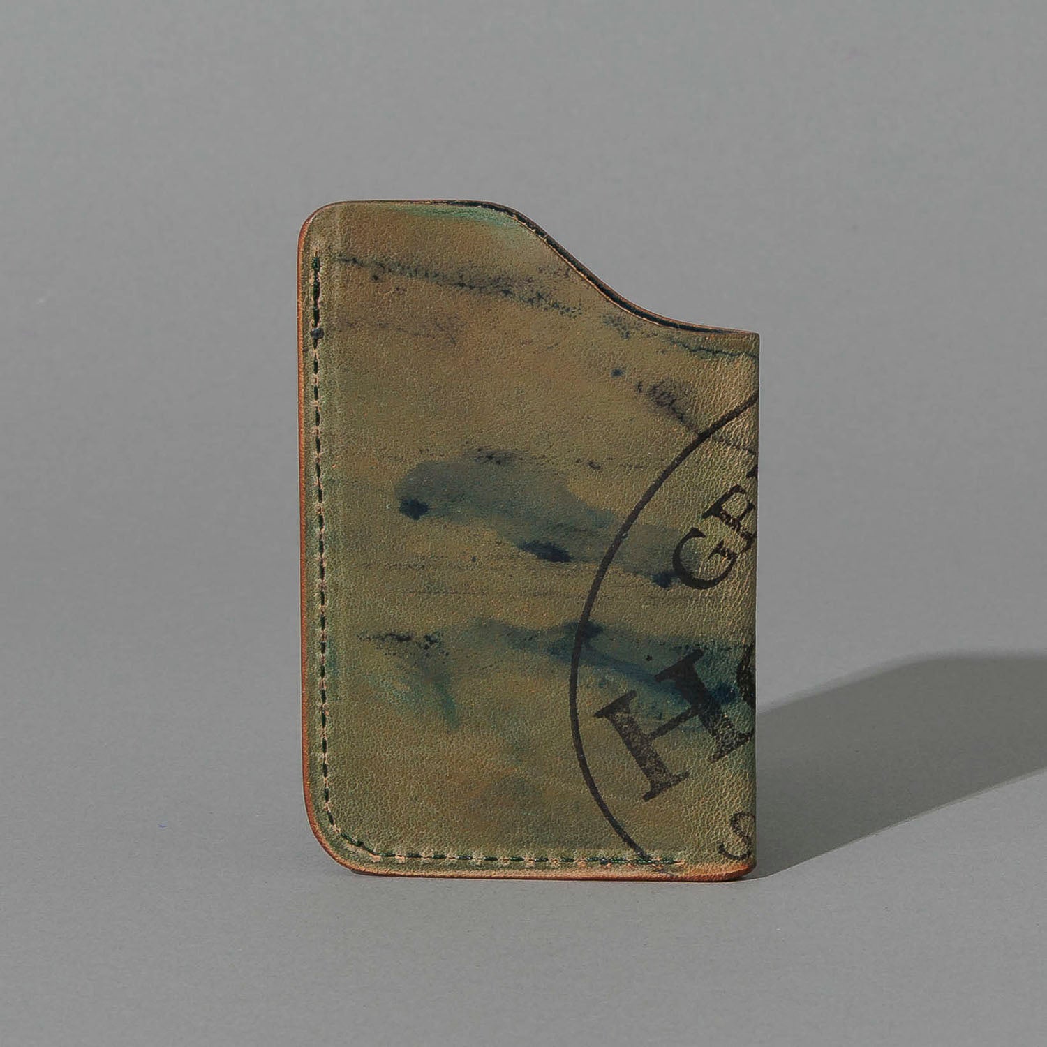 One-Off One-Shot Card Case in Reverse Green Shell Cordovan, back view