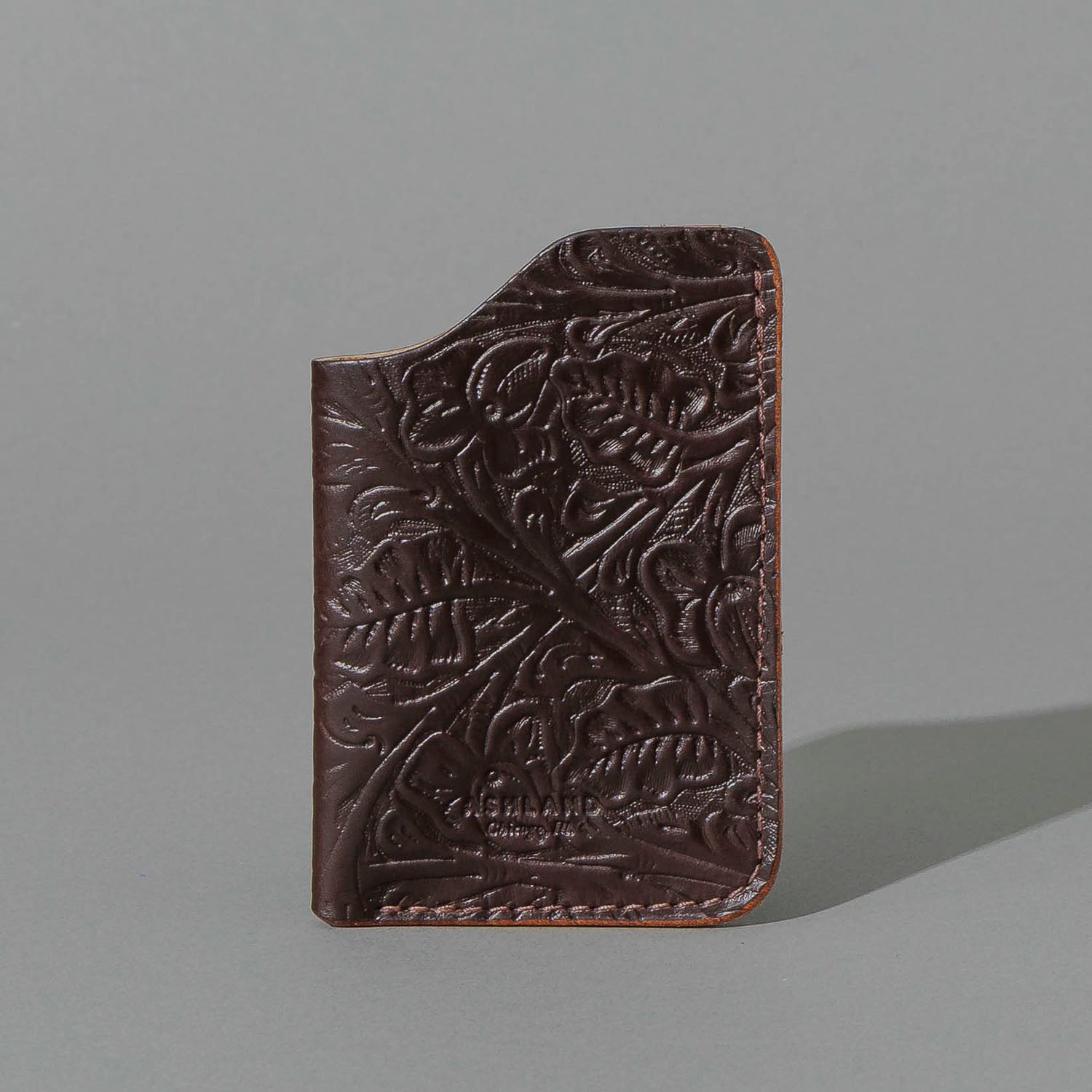 One-Shot Card Case in Western Brown Chromexcel®, front view