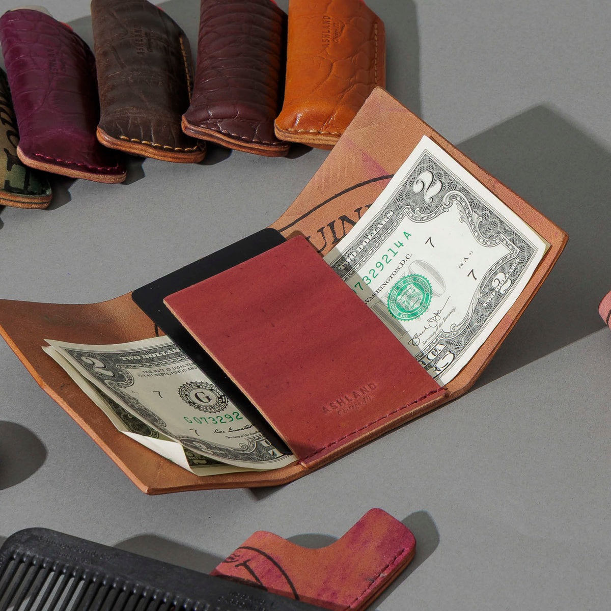 One-Off Jr. Fold in Marbled Ultraviolet Shell Cordovan, group shot with other Fall Limited Release pieces