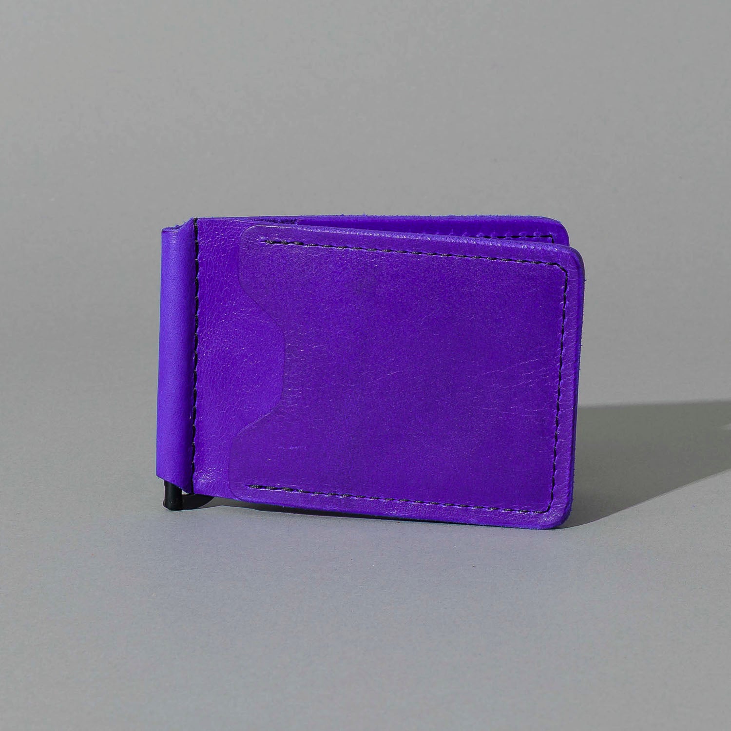 Capone Money Clip in Violet Latigo, front view