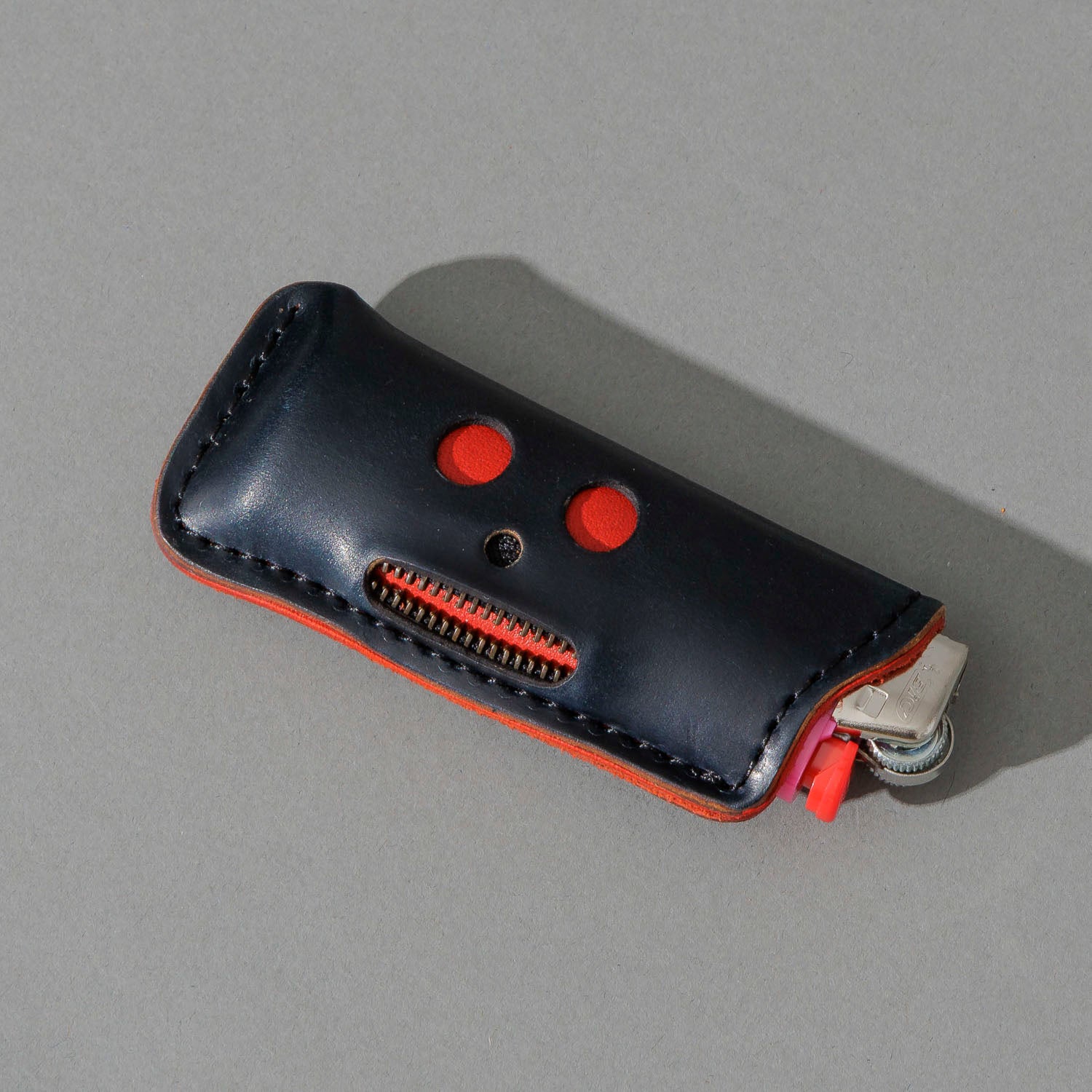 One-Off Skeleton Lighter in Black Shell Cordovan, skeleton face design, front view, shot 2