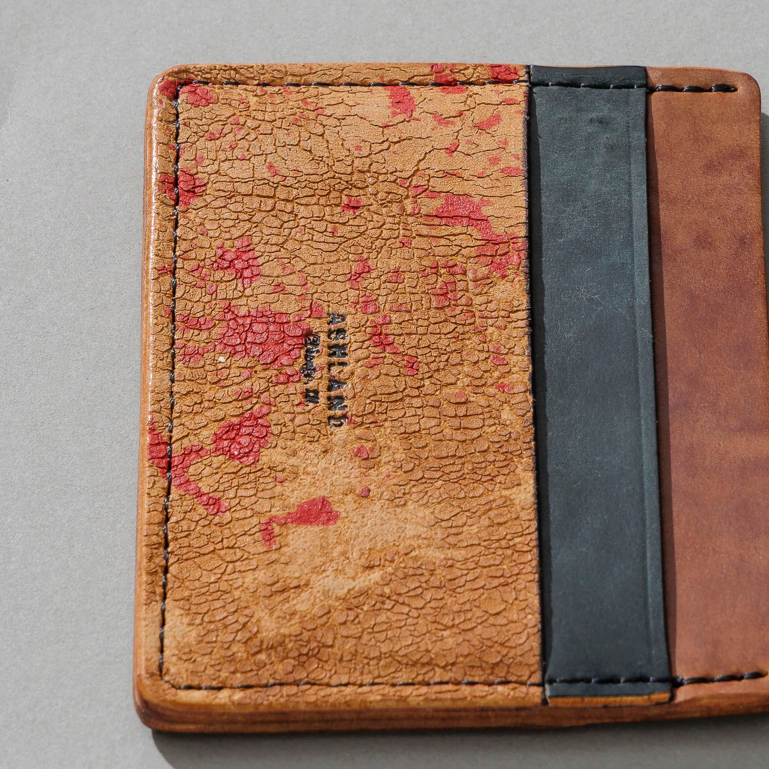 One-Off Frankenstein in Crackled Reverse Natural Shell Cordovan, angled view lying flat