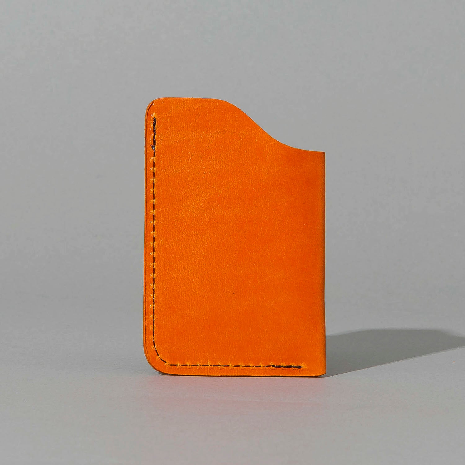 One-Shot Card Case in Orange Latigo, back view