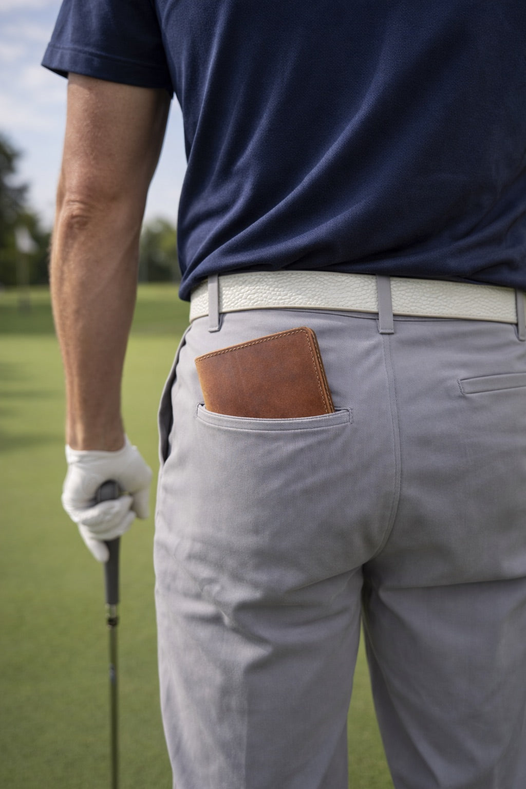 Leather Golf Scorecard Holder - Brown