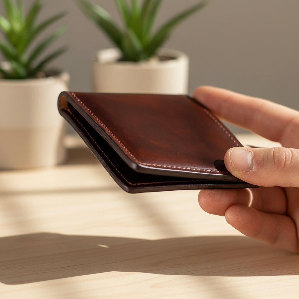 leather bifold wallet