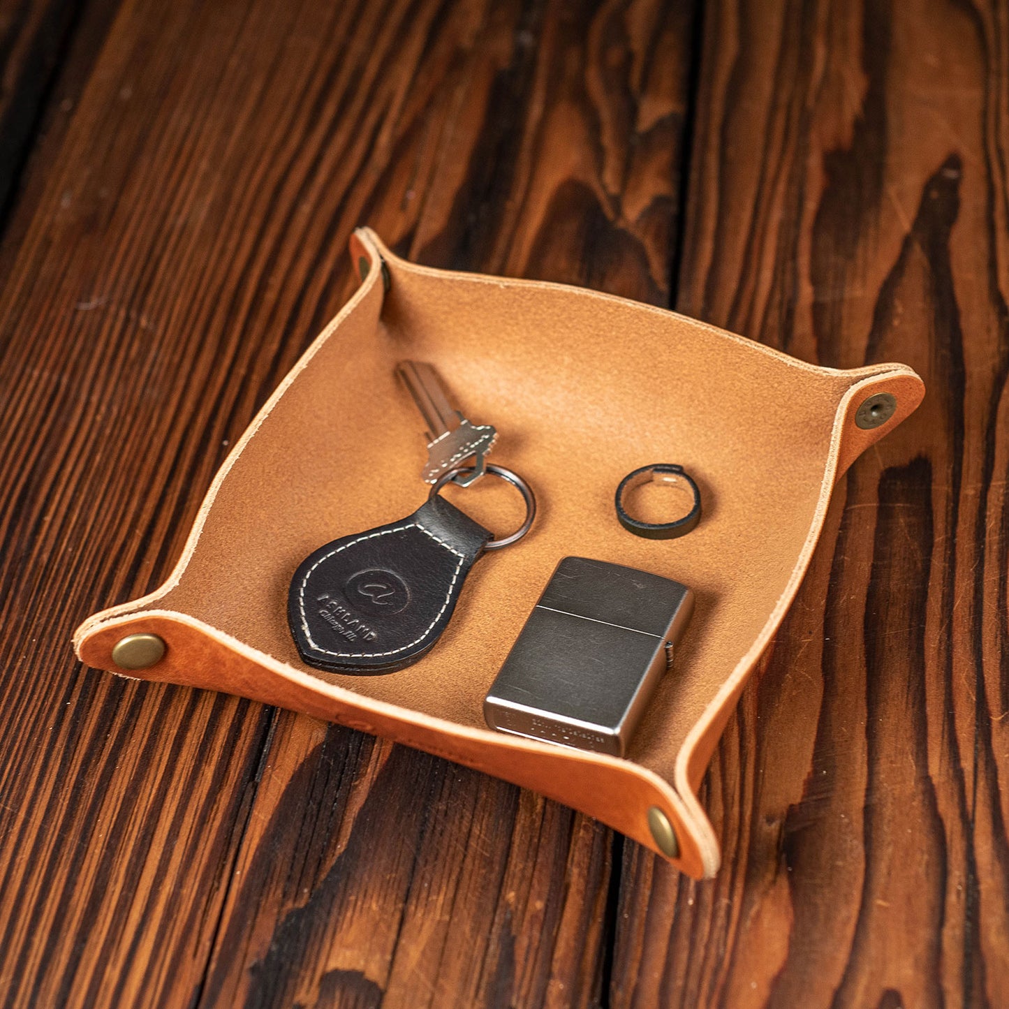 leather valet tray