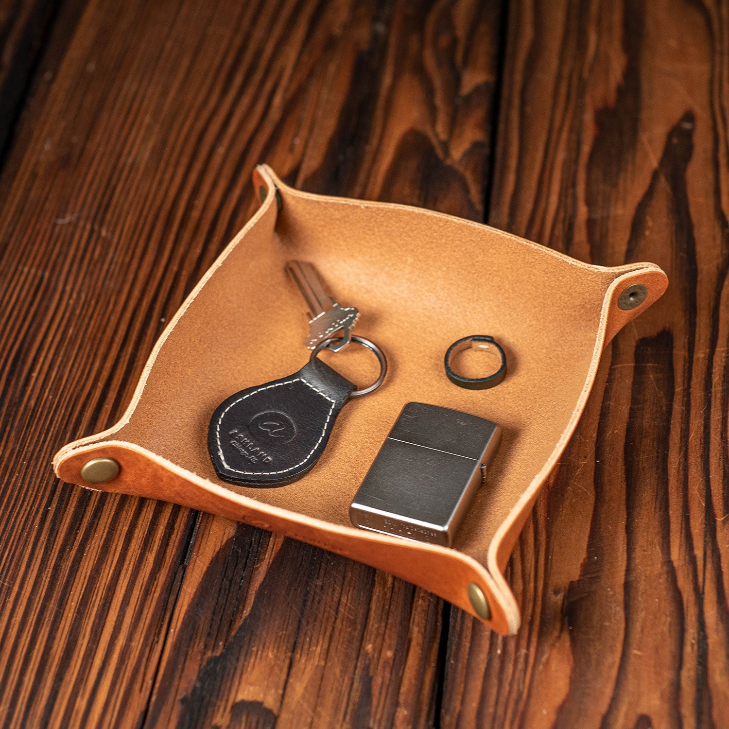 leather valet tray