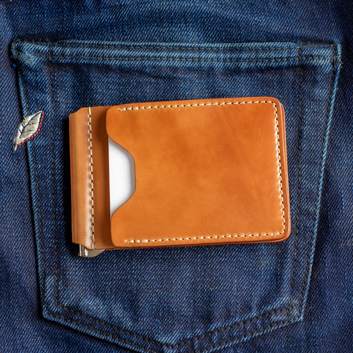 shell cordovan money clip
