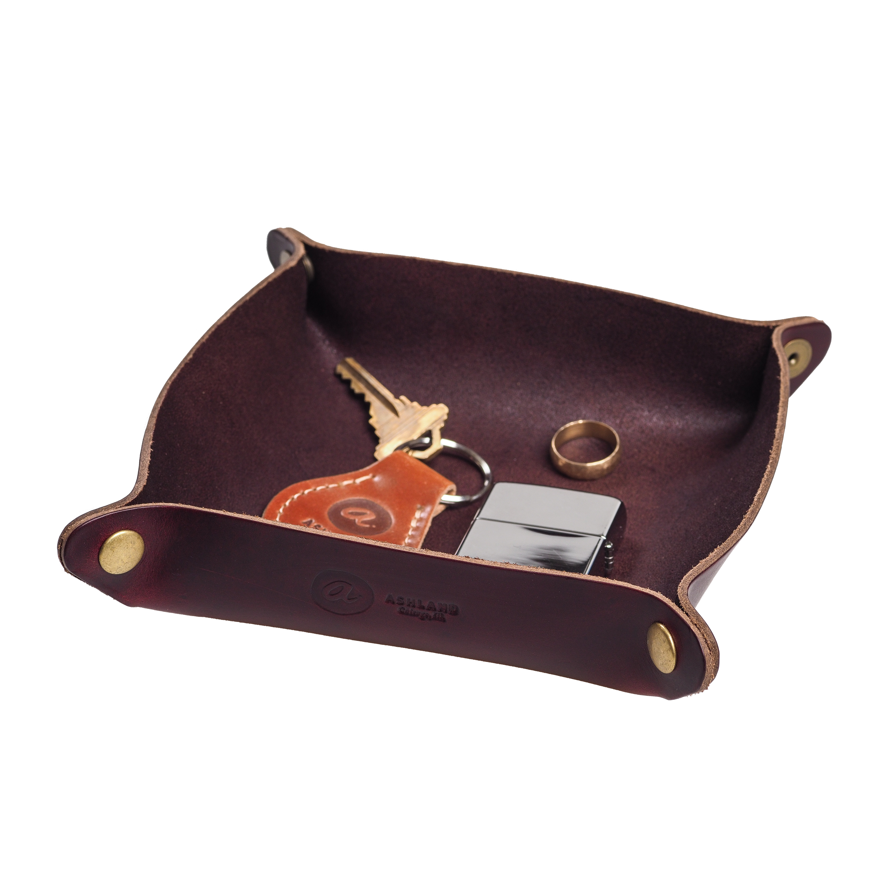 leather valet tray
