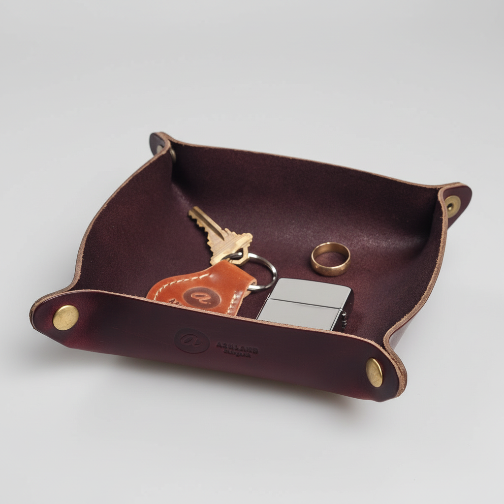 leather valet tray