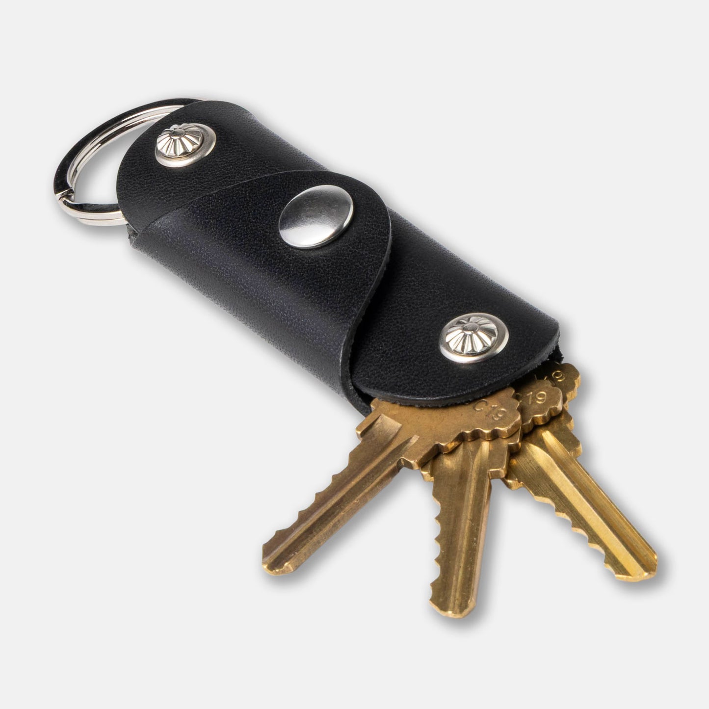 Gkeygo Genuine Leather Key Organizer - Minimalist Keychain With Quick Release, Brown