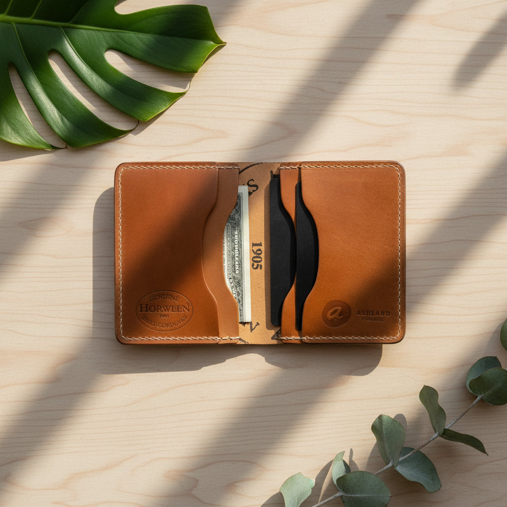 Bugs Moran Minimalist Leather Card Holder (Natural) | Horween