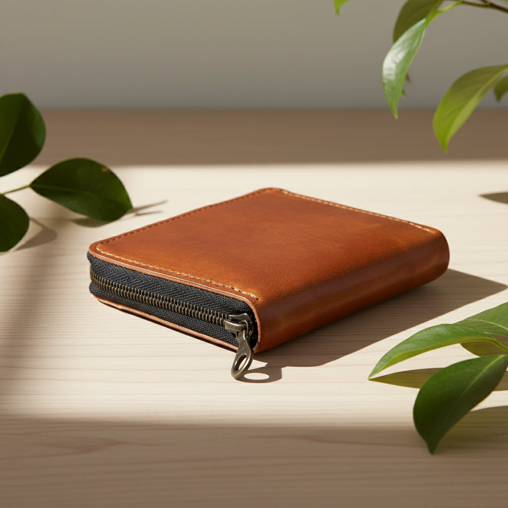 GLEN SMALL ZIP WALLET(ダークブラウン) Ashland Leather Zipper Wallet Small Zip