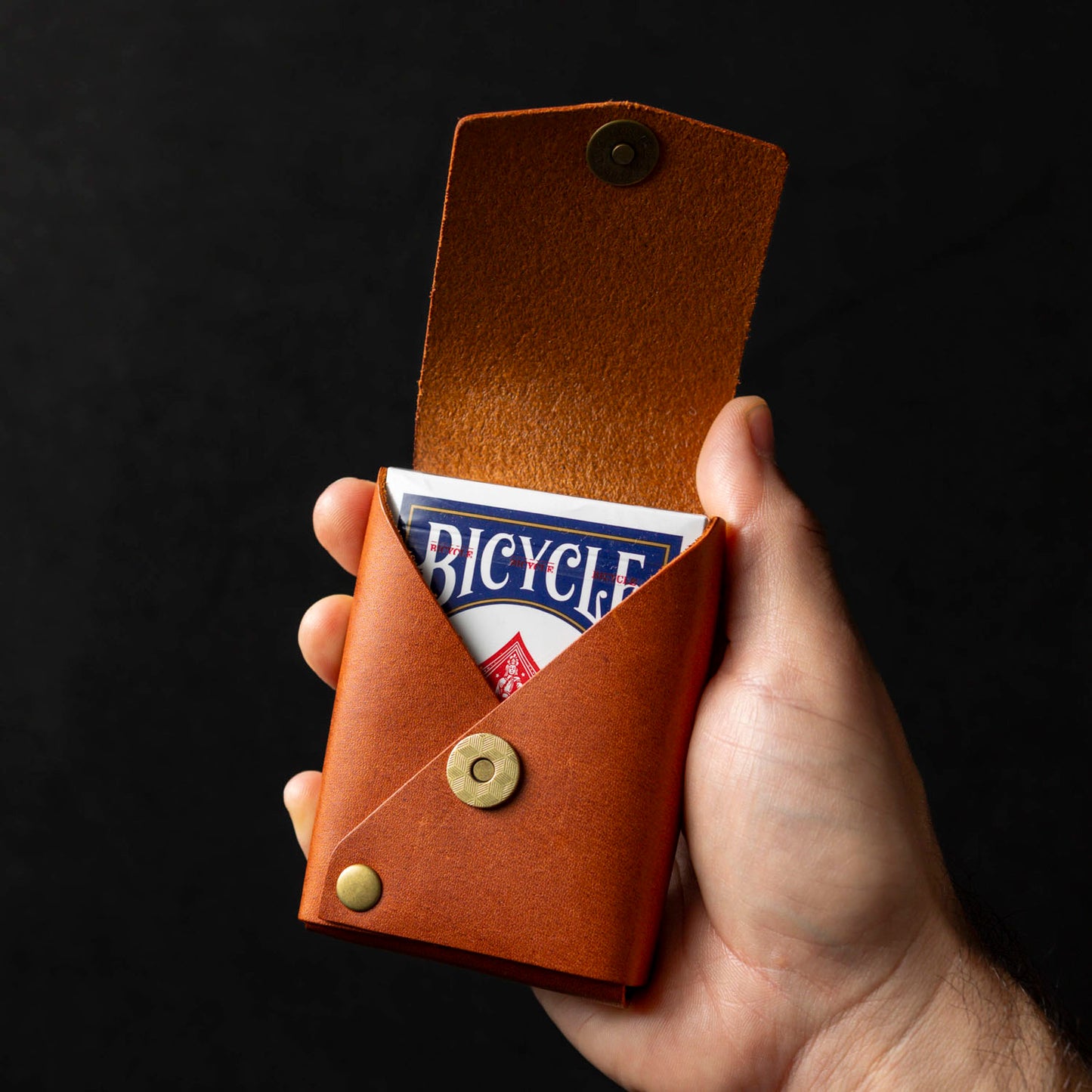 Irregular Leather Playing Card Case