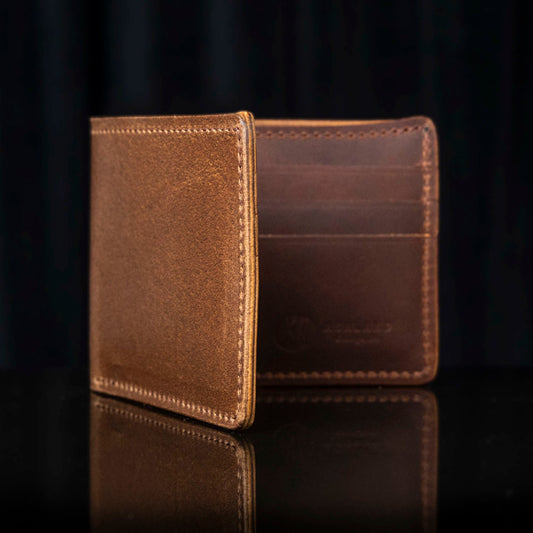 Ashland Leather USA ブラウンレザー 二つ折り財布