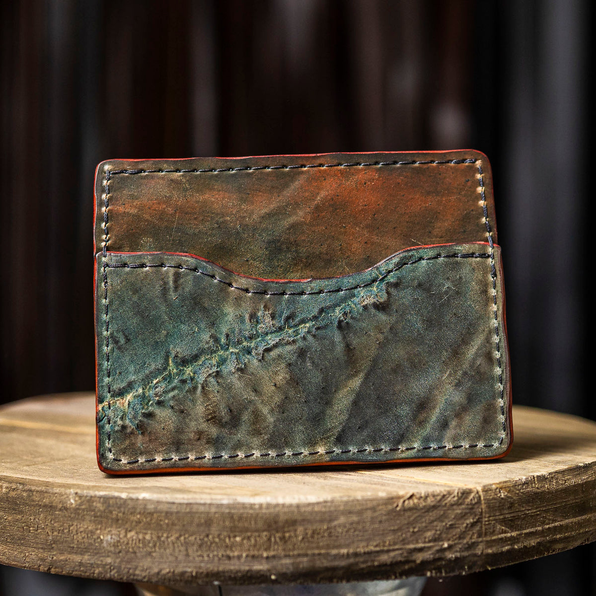 Marble Rust Full Grain Leather Card Case