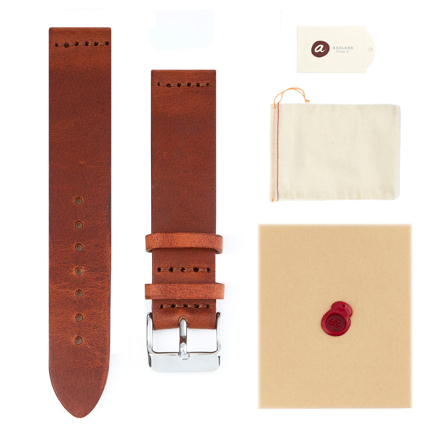 Two-Piece Leather Watch Strap