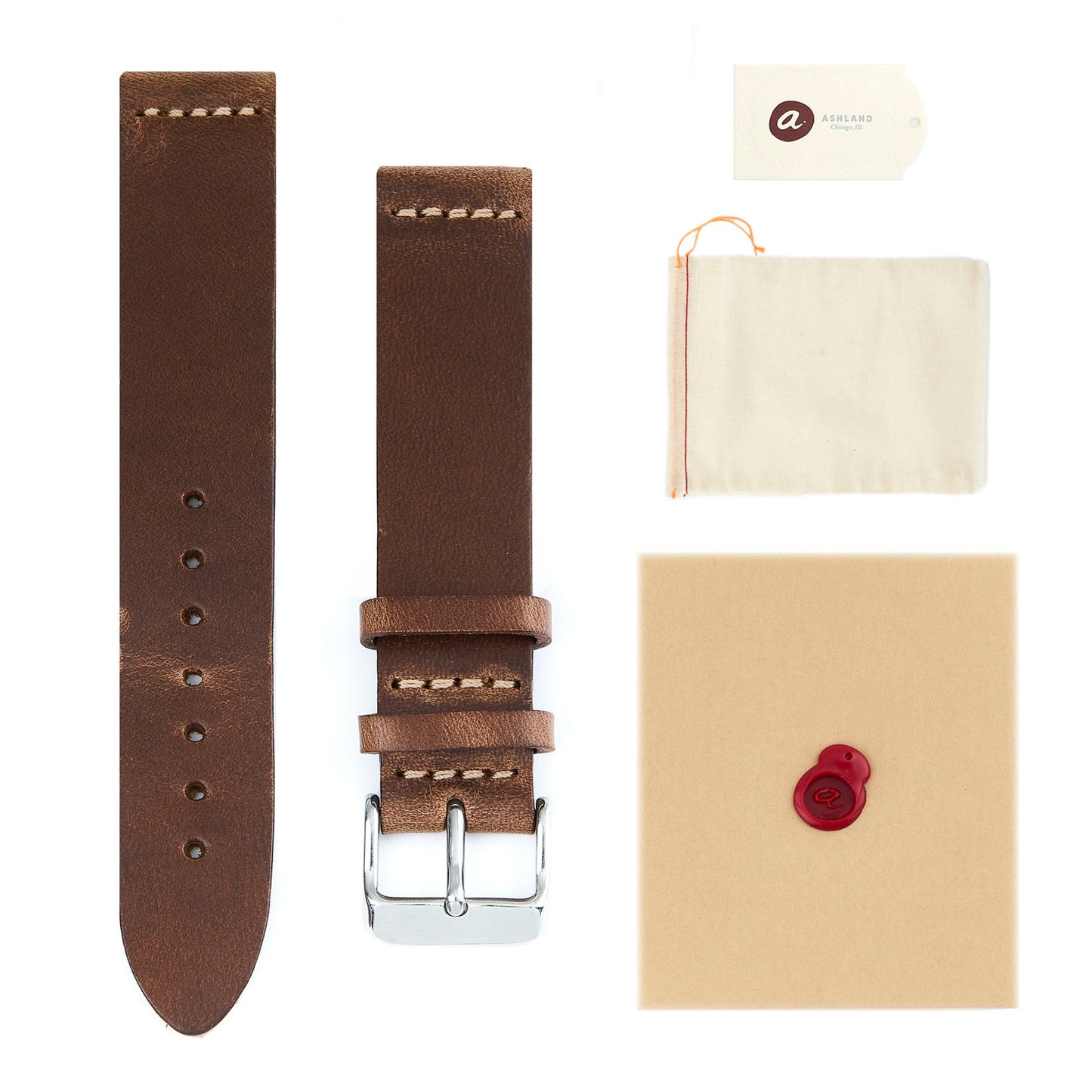 Two-Piece Leather Watch Strap