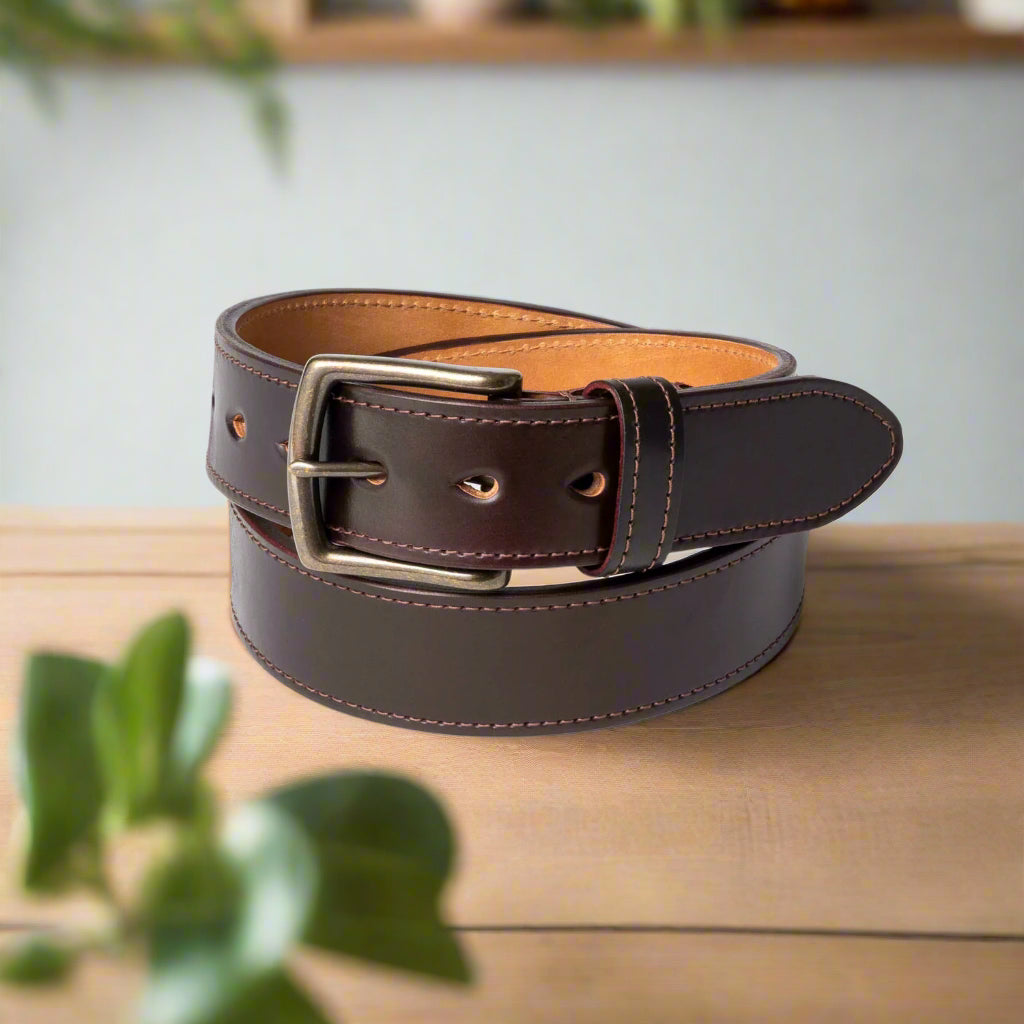 【cacharel】 BROWN LEATHER wide BELT Wide Copper Brown Leather Belt Women, Wide Leather Belt