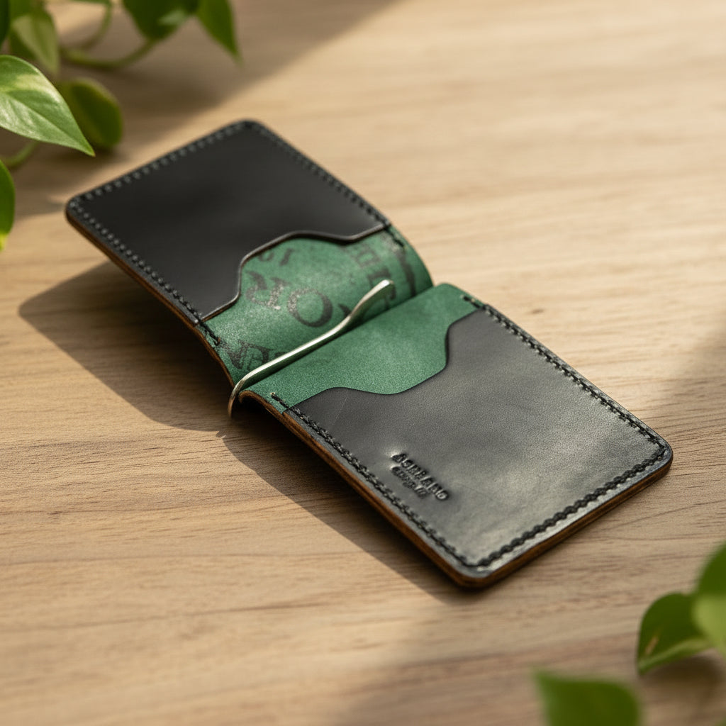 Ashland Leather Co. | Capone Leather Money Clip (Black Shell) | Horween Leather, USA Made Ashland Leather Co. | Capone Leather Money Clip (Black Shell) | Horween Leather, USA Made