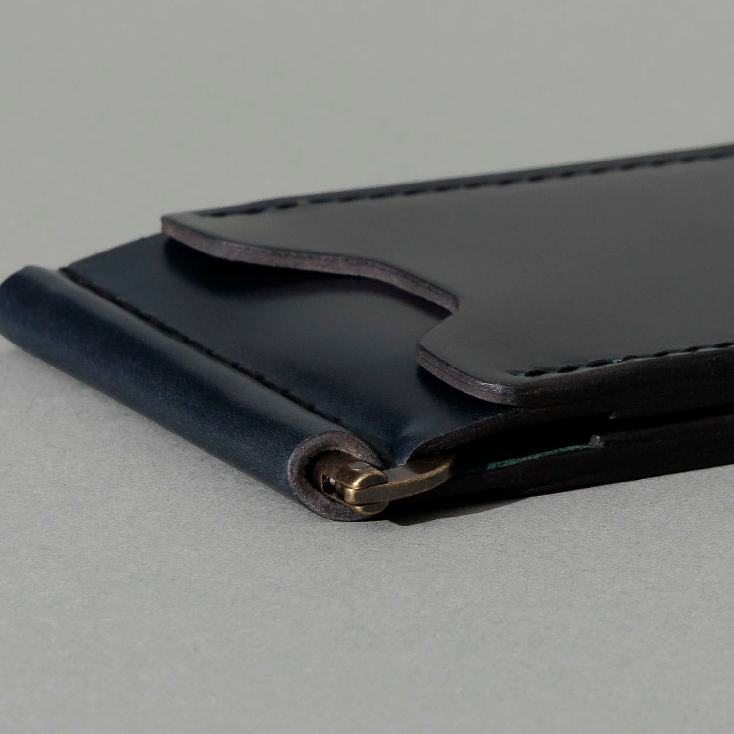 Capone Money Clip – Black Horween® Shell Cordovan – Ashland Leather