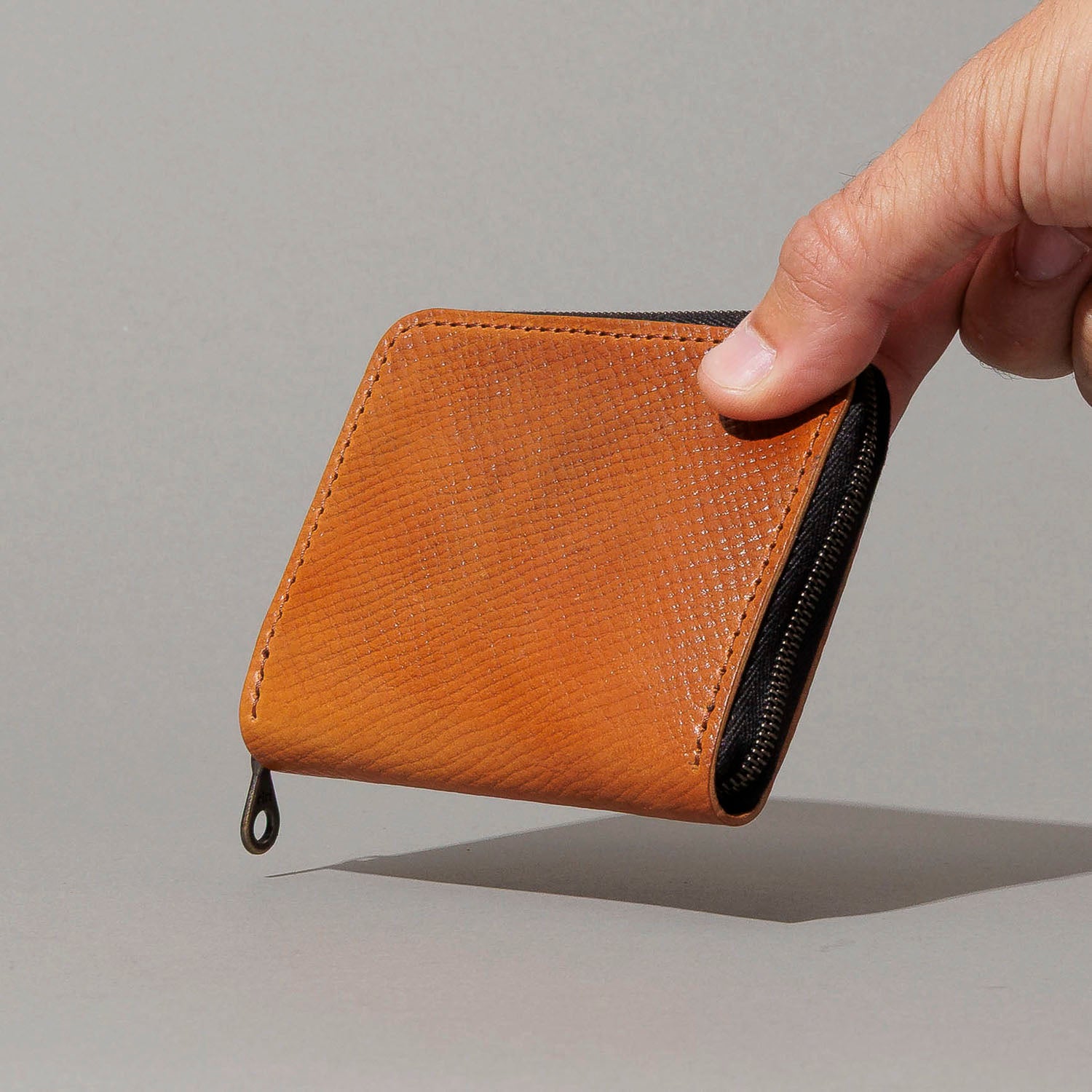 Small Zip Wallet (Hatch Amaretto Shell / Teal Latigo) | Horween