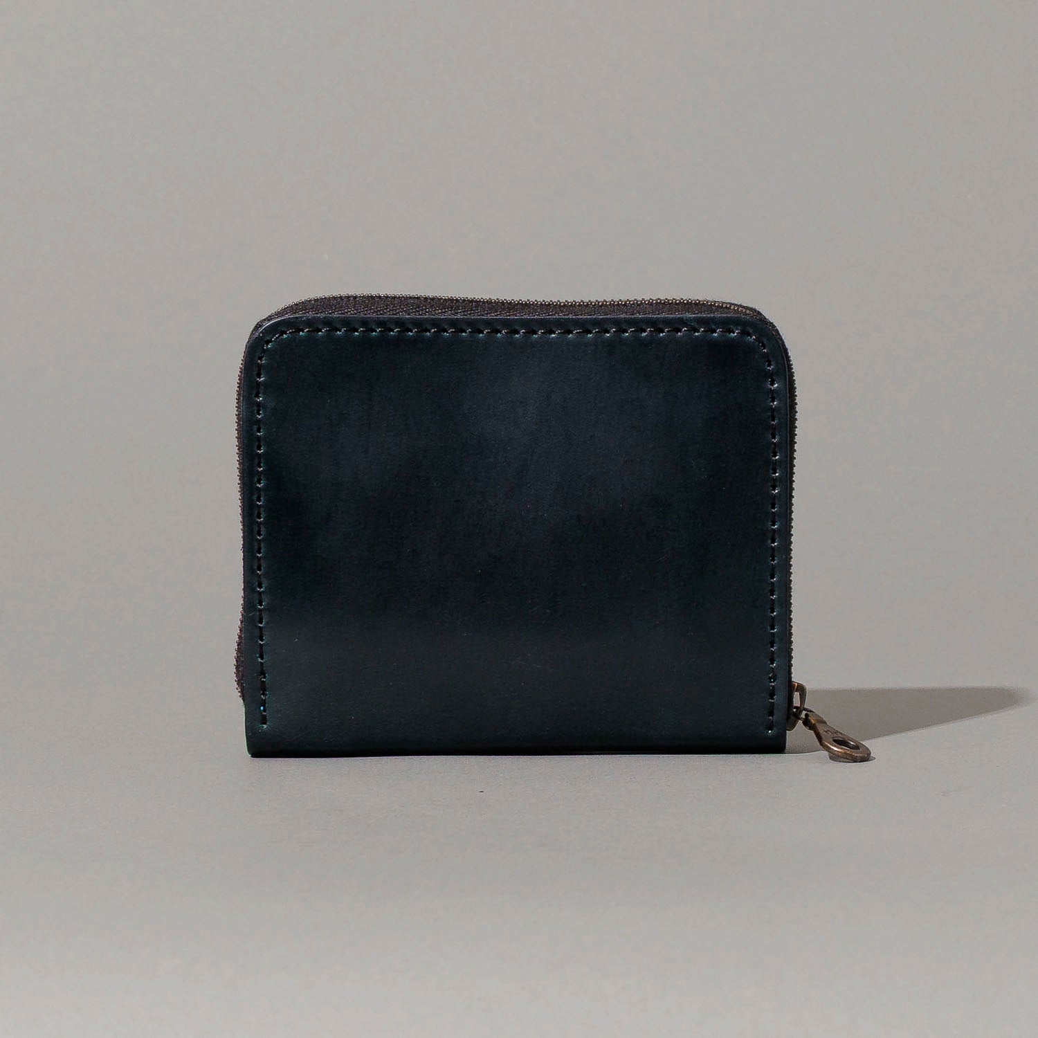 Small Zip Wallet (Raw Denim Shell / Teal Latigo) | Horween