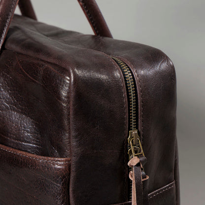 One-off LaSalle Briefcase in Horween® Epic Color 8 Aspen Horsehide, YKK Excella® zipper and side panel
