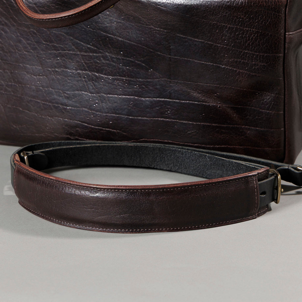 One-off LaSalle Briefcase in Horween® Epic Color 8 Aspen Horsehide, all-leather shoulder strap