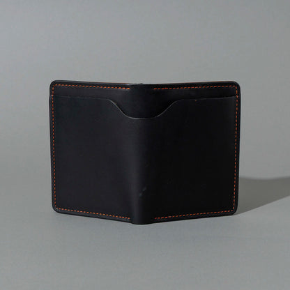B-Grade One-Off Fat Herbie in Black Dublin & Orange Latigo, Two Hidden Card Slots, front view