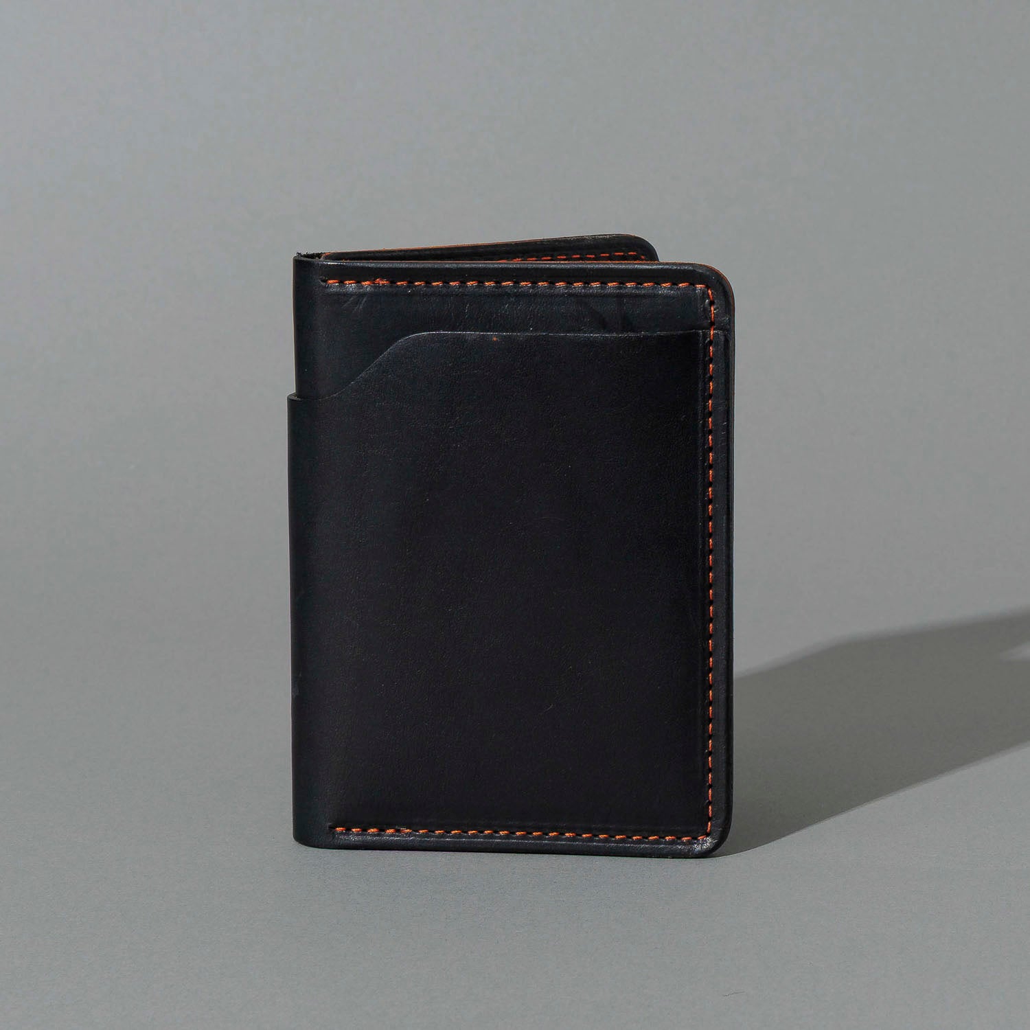 B-Grade One-Off Fat Herbie in Black Dublin & Orange Latigo, Two Hidden Card Slots, back view