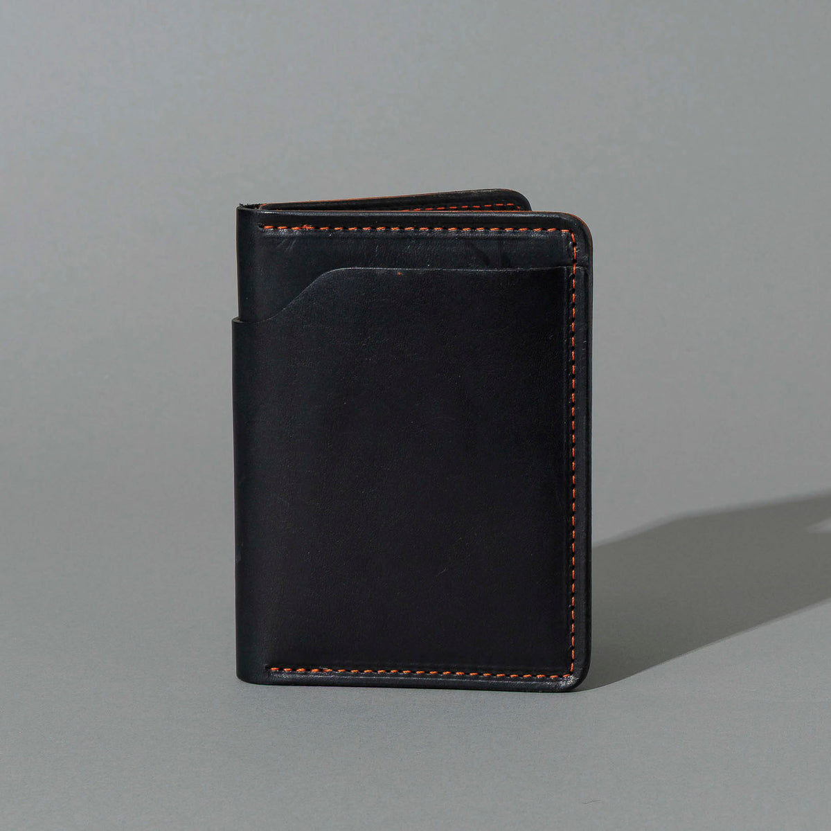 B-Grade One-Off Fat Herbie in Black Dublin & Orange Latigo, Two Hidden Card Slots, back view