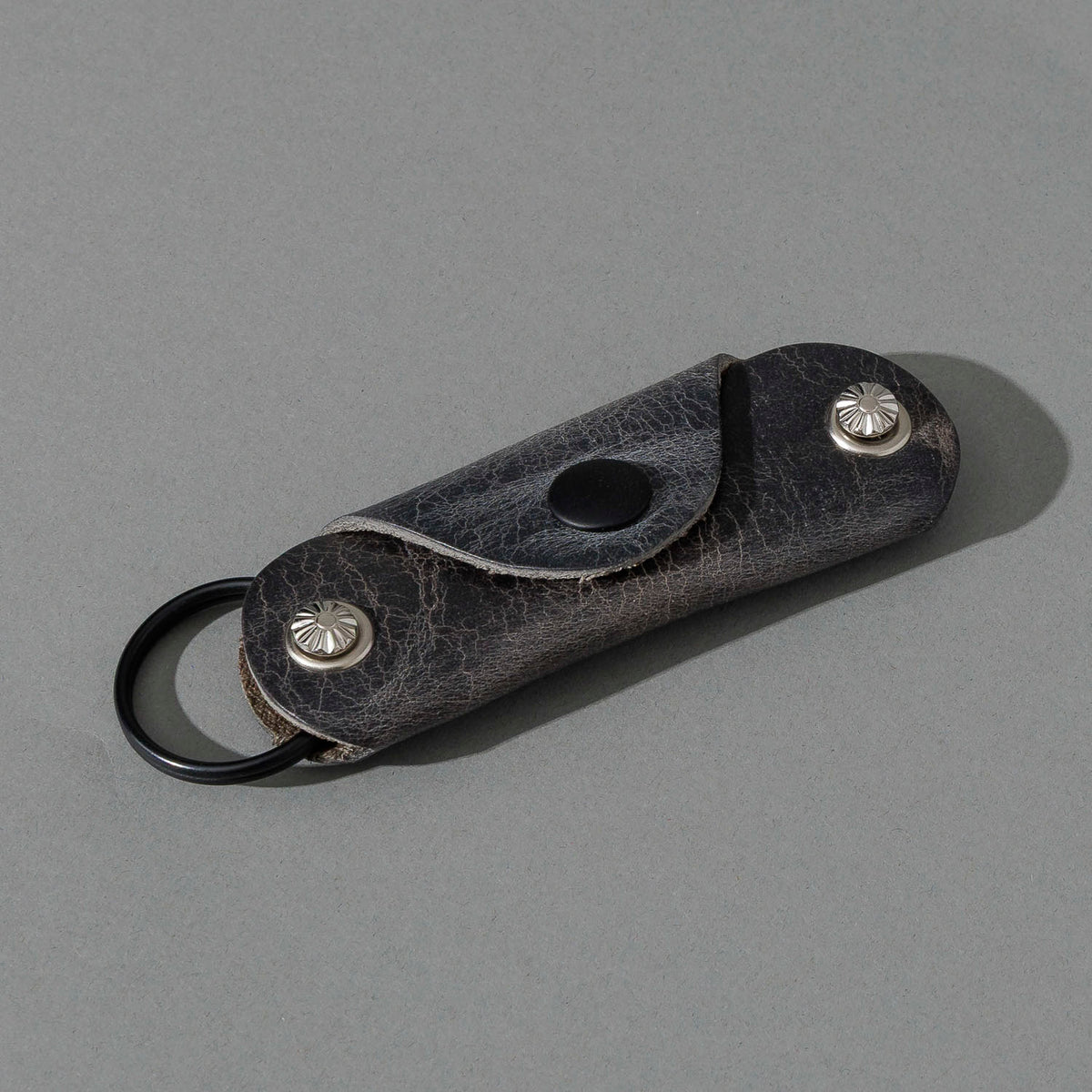 Vault Key Holder in Slate Vintage, angled view lying flat