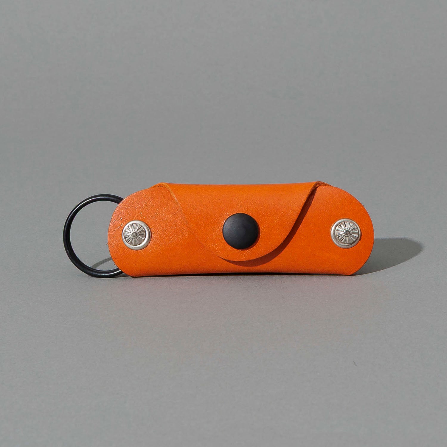 Vault Key Holder in Orange Latigo, front view