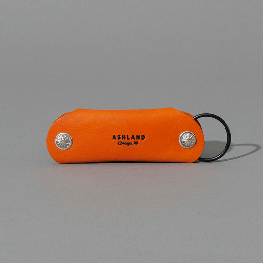 Vault Key Holder in Orange Latigo, back view