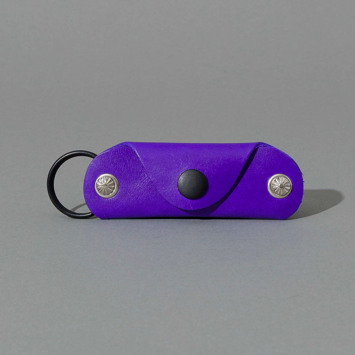 Vault Key Holder in Violet Latigo, front view