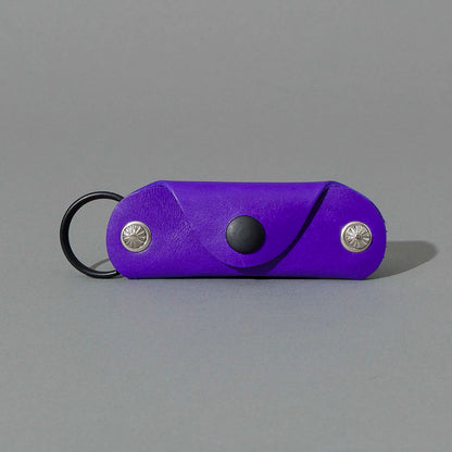 Vault Key Holder in Violet Latigo, front view