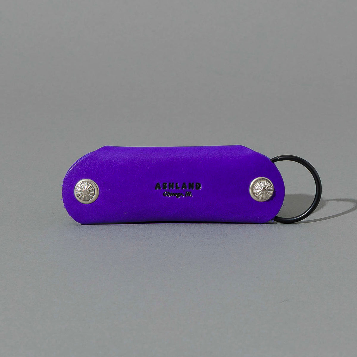 Vault Key Holder in Violet Latigo, back view