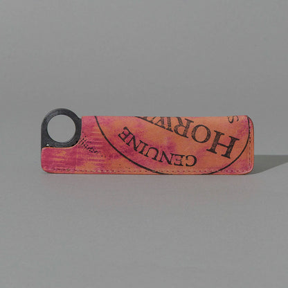 One-Off Chicago Comb and Leather Sheath in Reverse Ultraviolet Shell Cordovan, back view