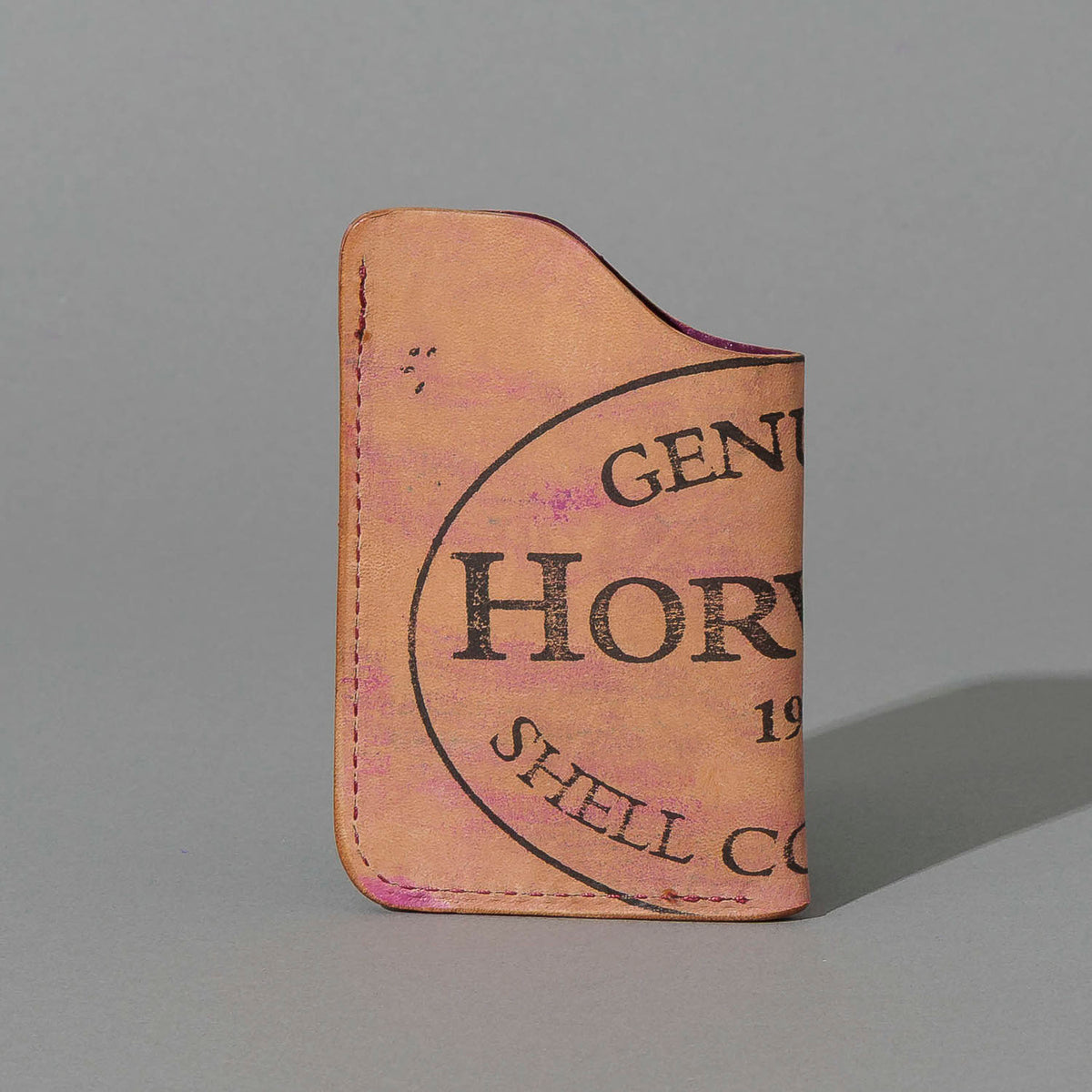 One-Off One-Shot Card Case in Reverse Ultraviolet Shell Cordovan, back view