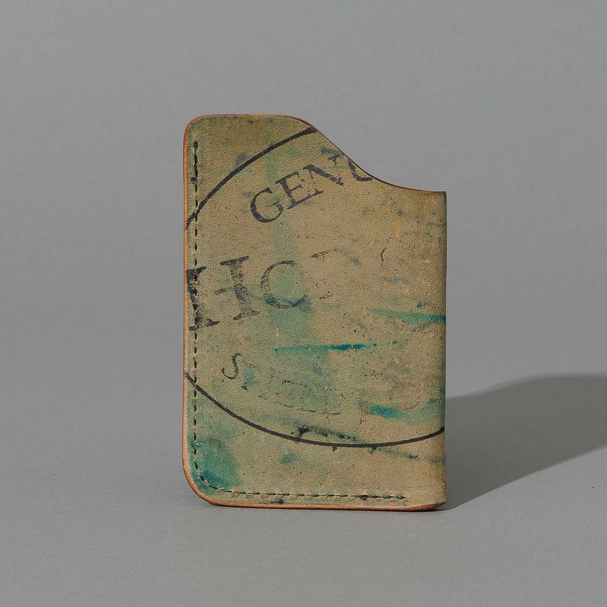 One-Off One-Shot Card Case in Reverse Green Shell Cordovan, back view