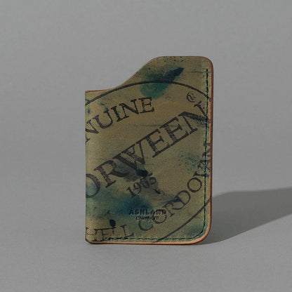One-Off One-Shot Card Case in Reverse Green Shell Cordovan, front view