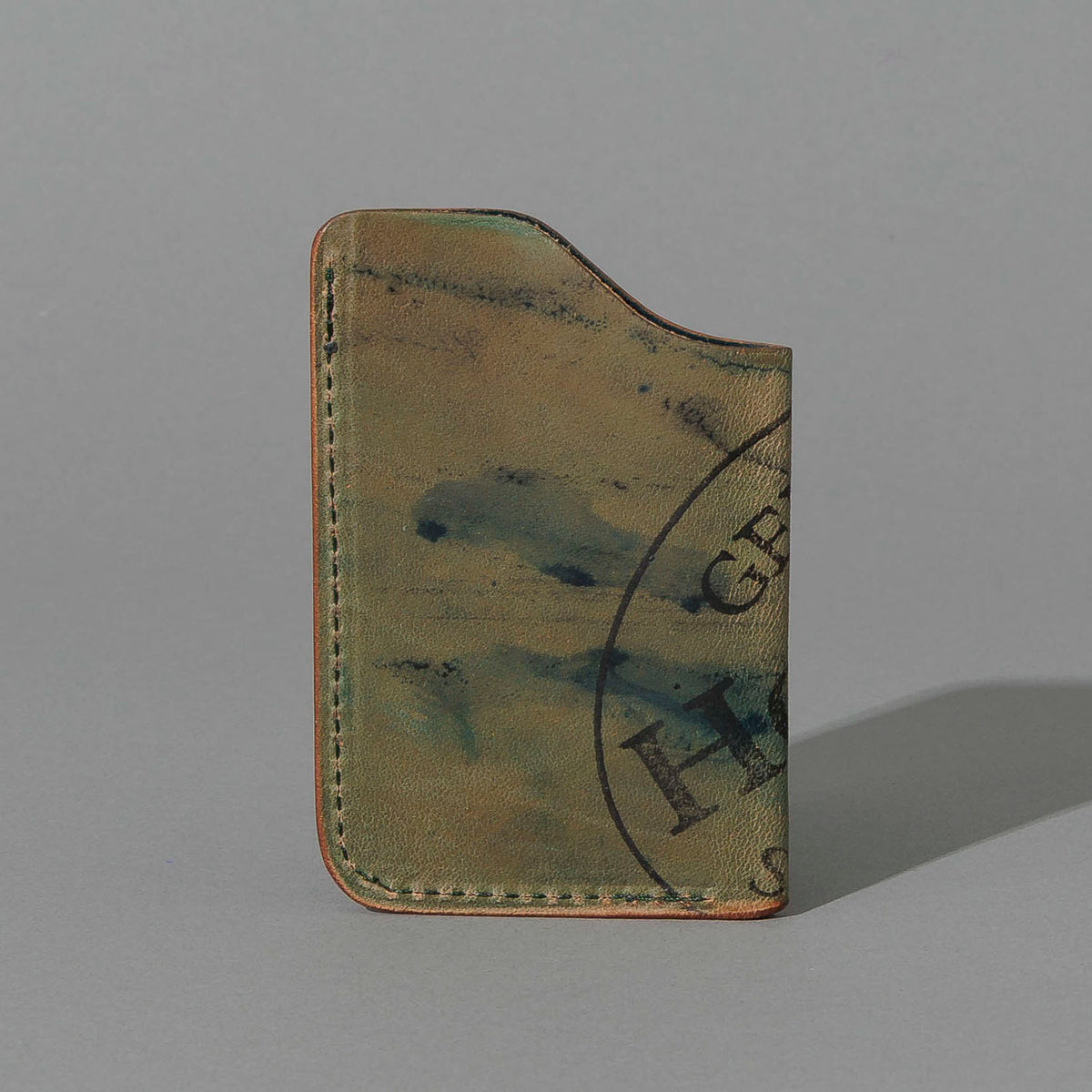One-Off One-Shot Card Case in Reverse Green Shell Cordovan, back view