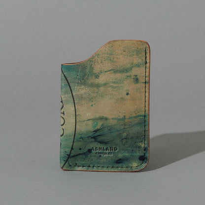 One-Off One-Shot Card Case in Reverse Green Shell Cordovan, front view