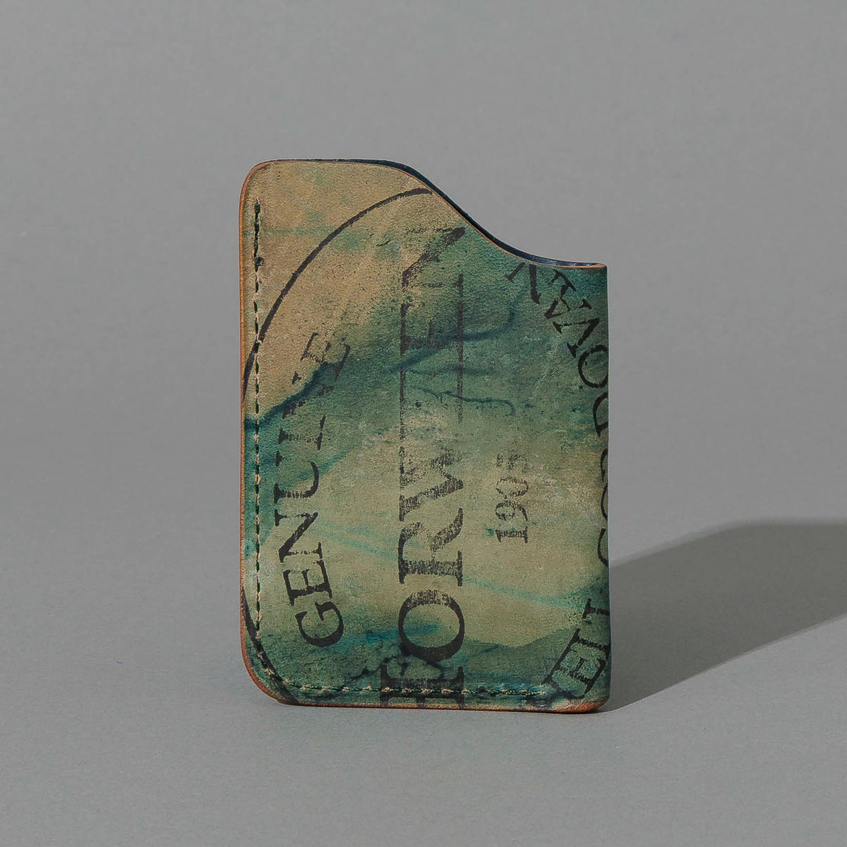 One-Off One-Shot Card Case in Reverse Green Shell Cordovan, back view