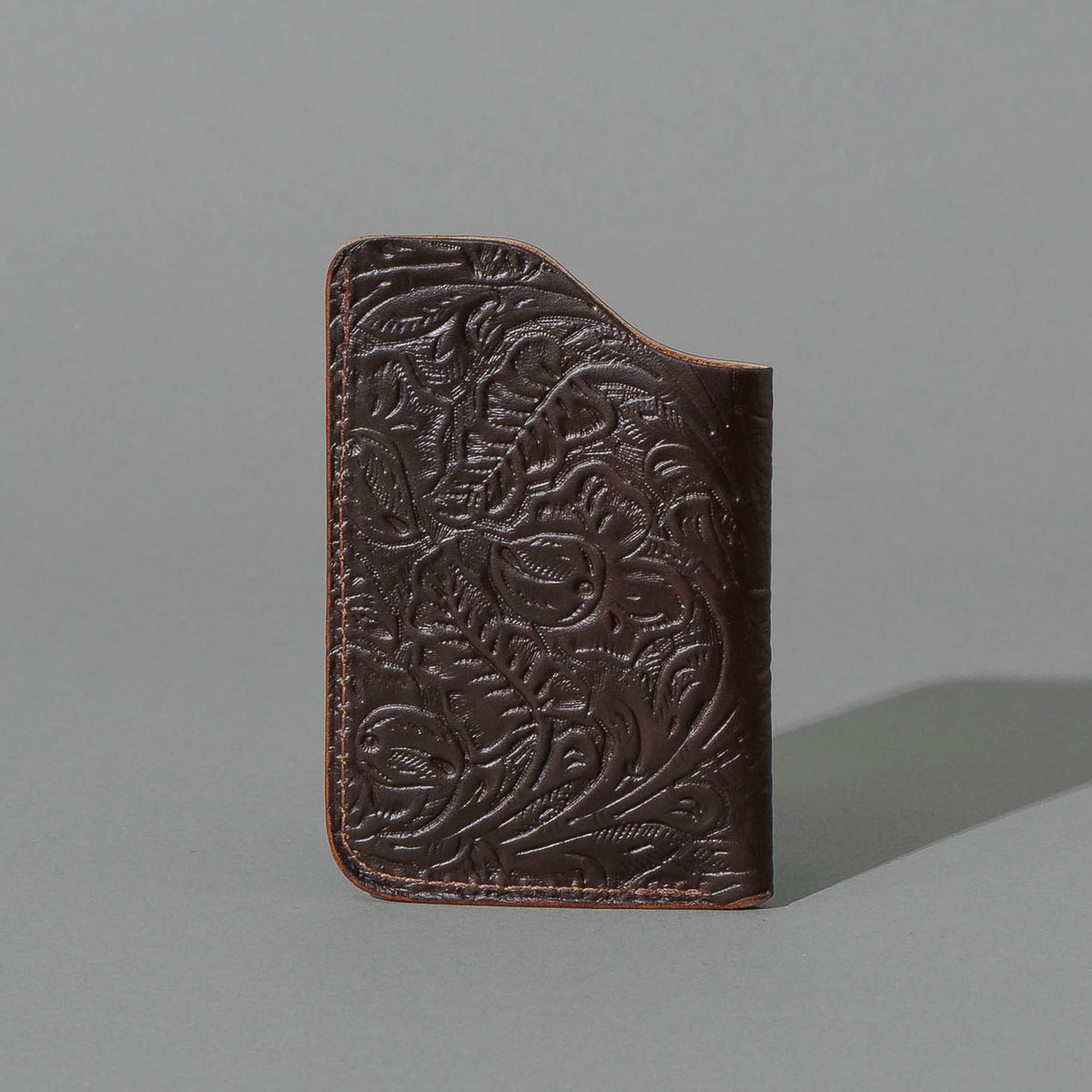 One-Shot Card Case in Western Brown Chromexcel®, back view