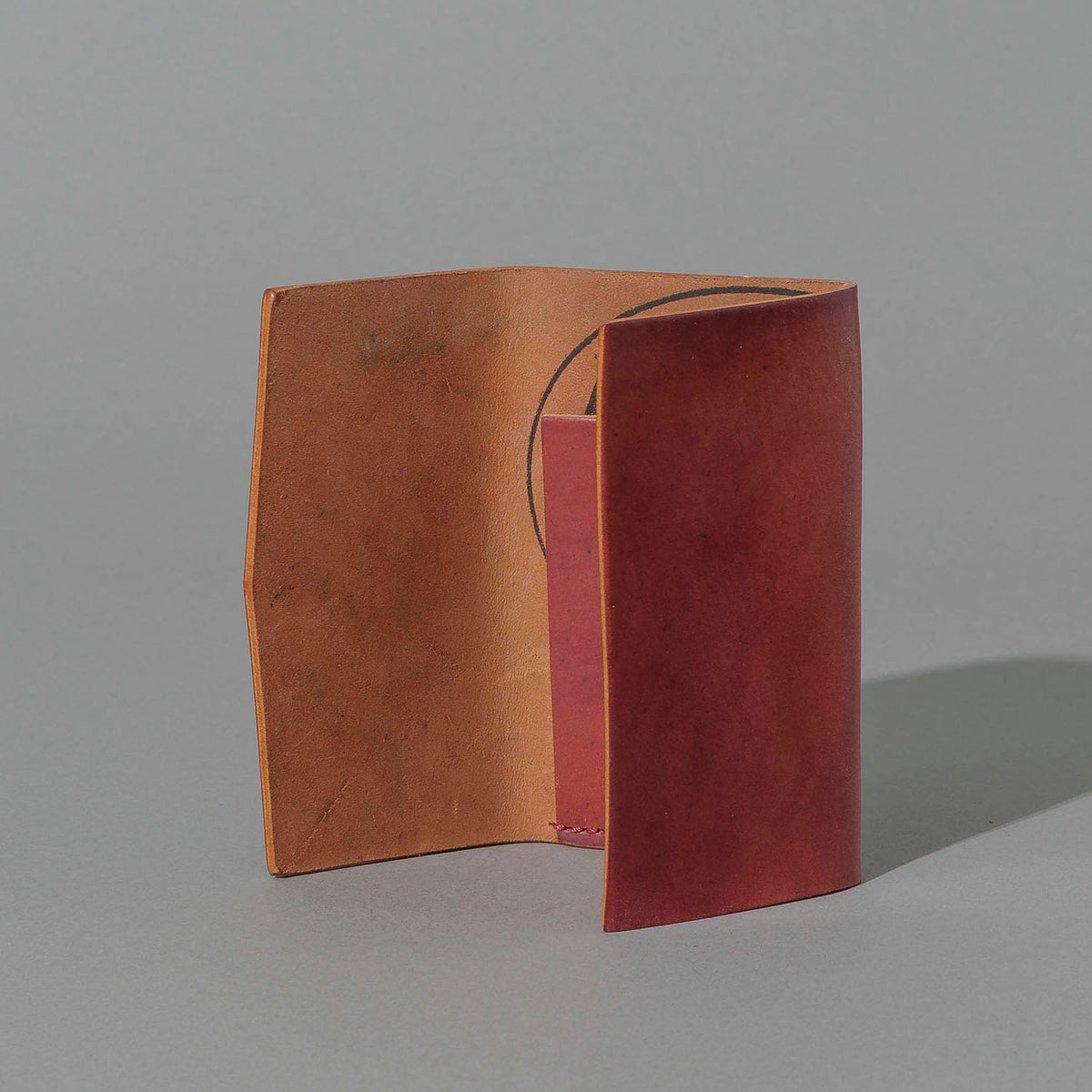 One-Off Jr. Fold in Marbled Ultraviolet Shell Cordovan, open, showing interior