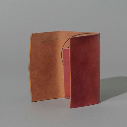 One-Off Jr. Fold in Marbled Ultraviolet Shell Cordovan, open, showing interior